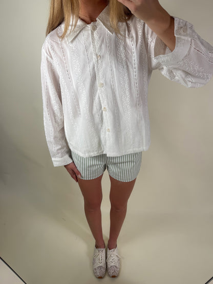 Lace Button Down Shirt