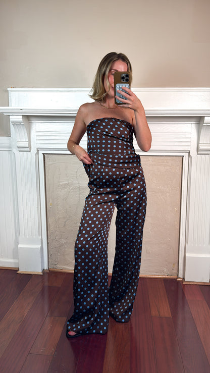 Coco Polka Dot Strapless Top and Pants Set