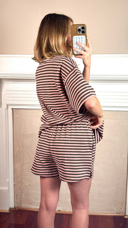 Raspberry Chocolate Striped Shorts