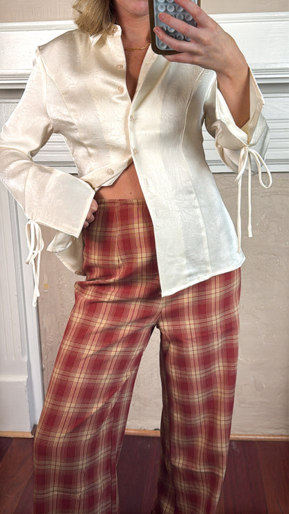 Scarlett Plaid Wide Leg Pants