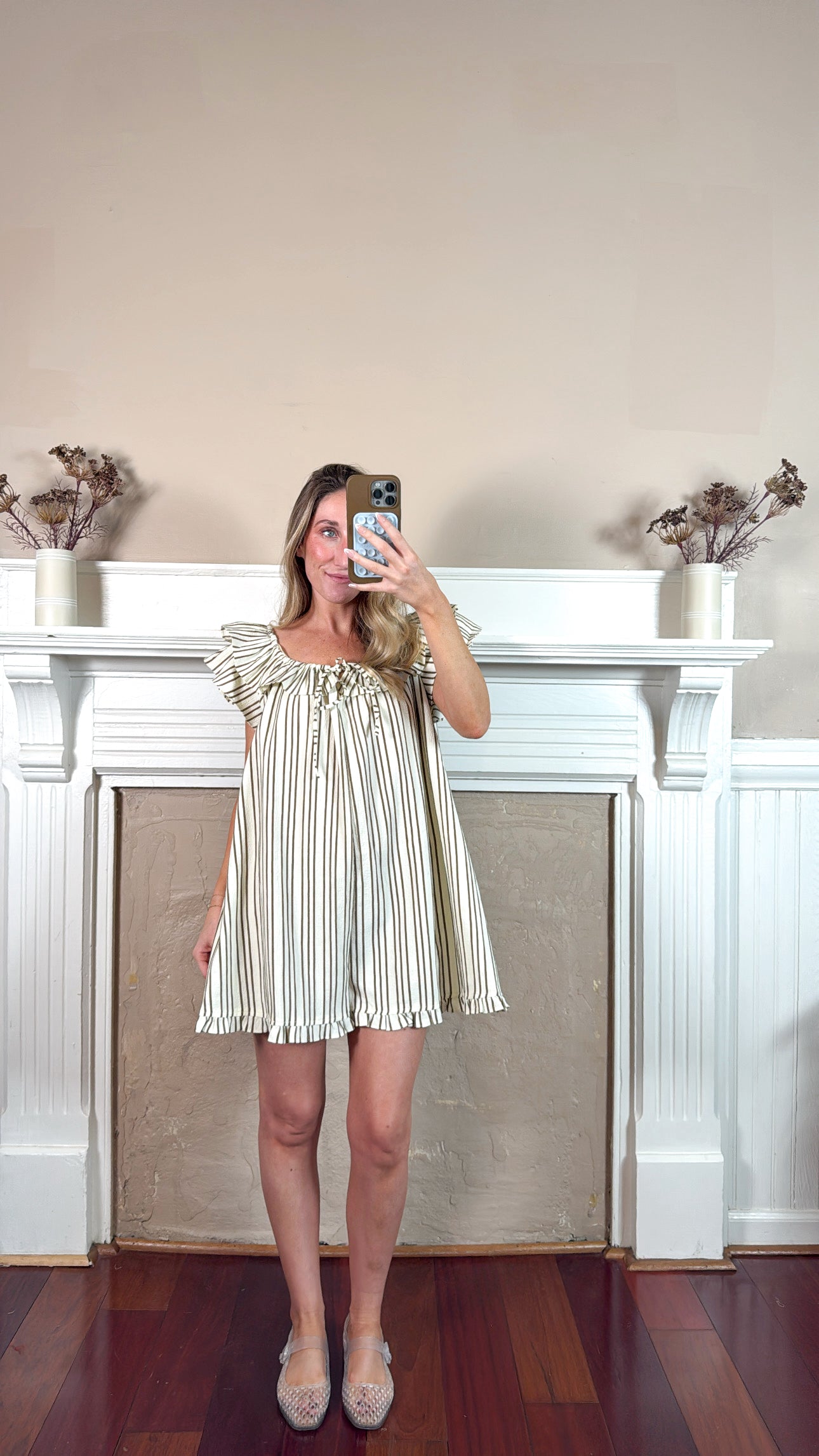 Striped Ruffled Romper