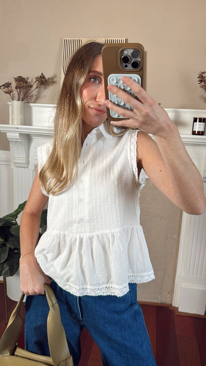 Button Babydoll Blouse