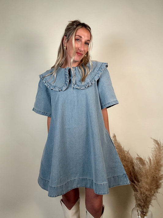 Peter Pan Collar Denim Dress