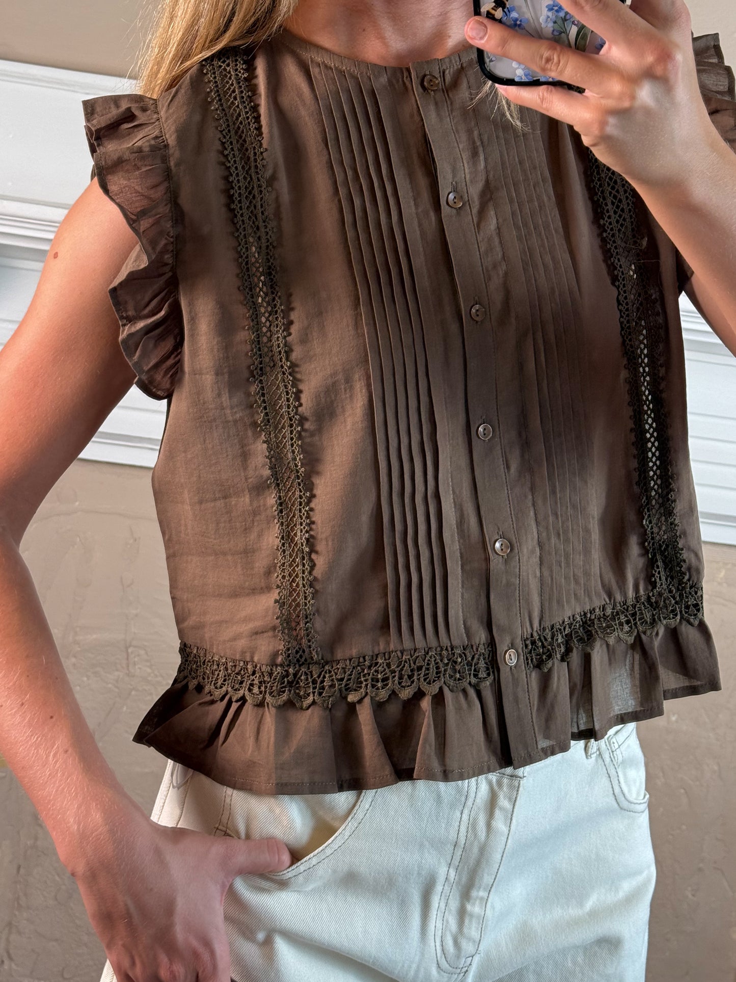 Heirloom Lace Ruffle Blouse