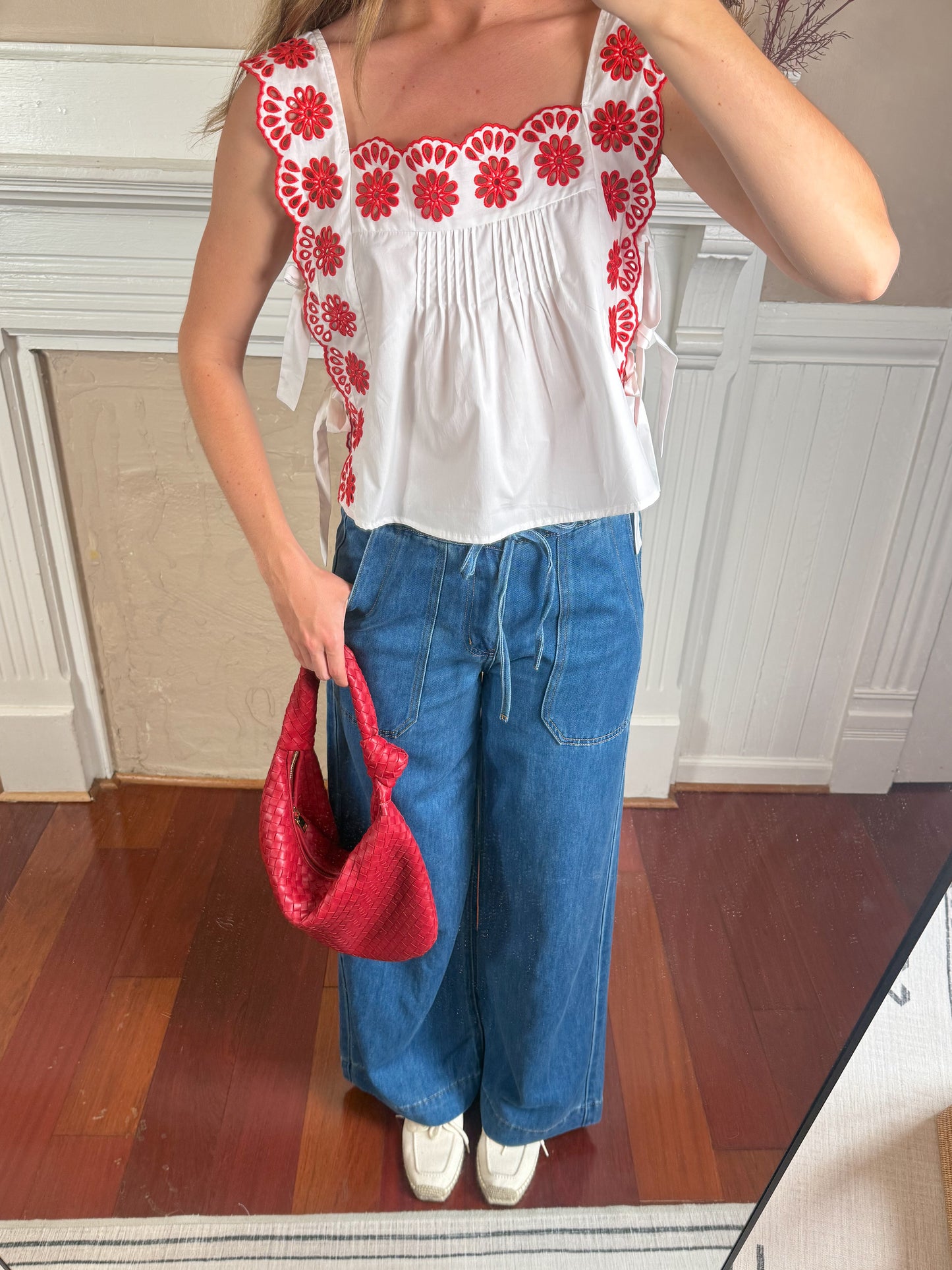 Drawstring Denim Pants