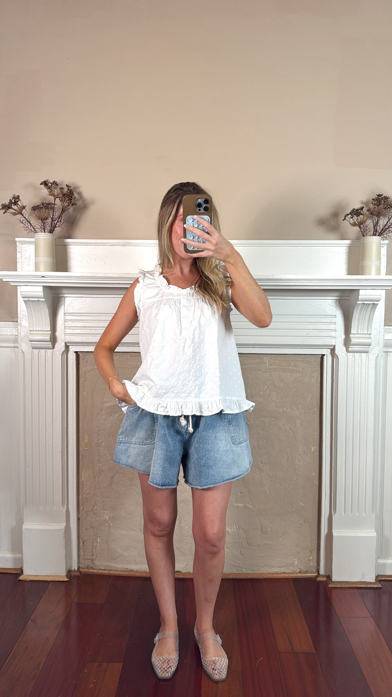 Embroidered Sleeveless Top