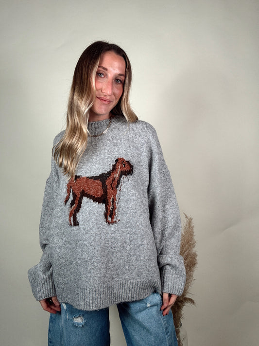 Hank Hound Sweater - Heather Grey PREORDER EARLY NOVEMBER