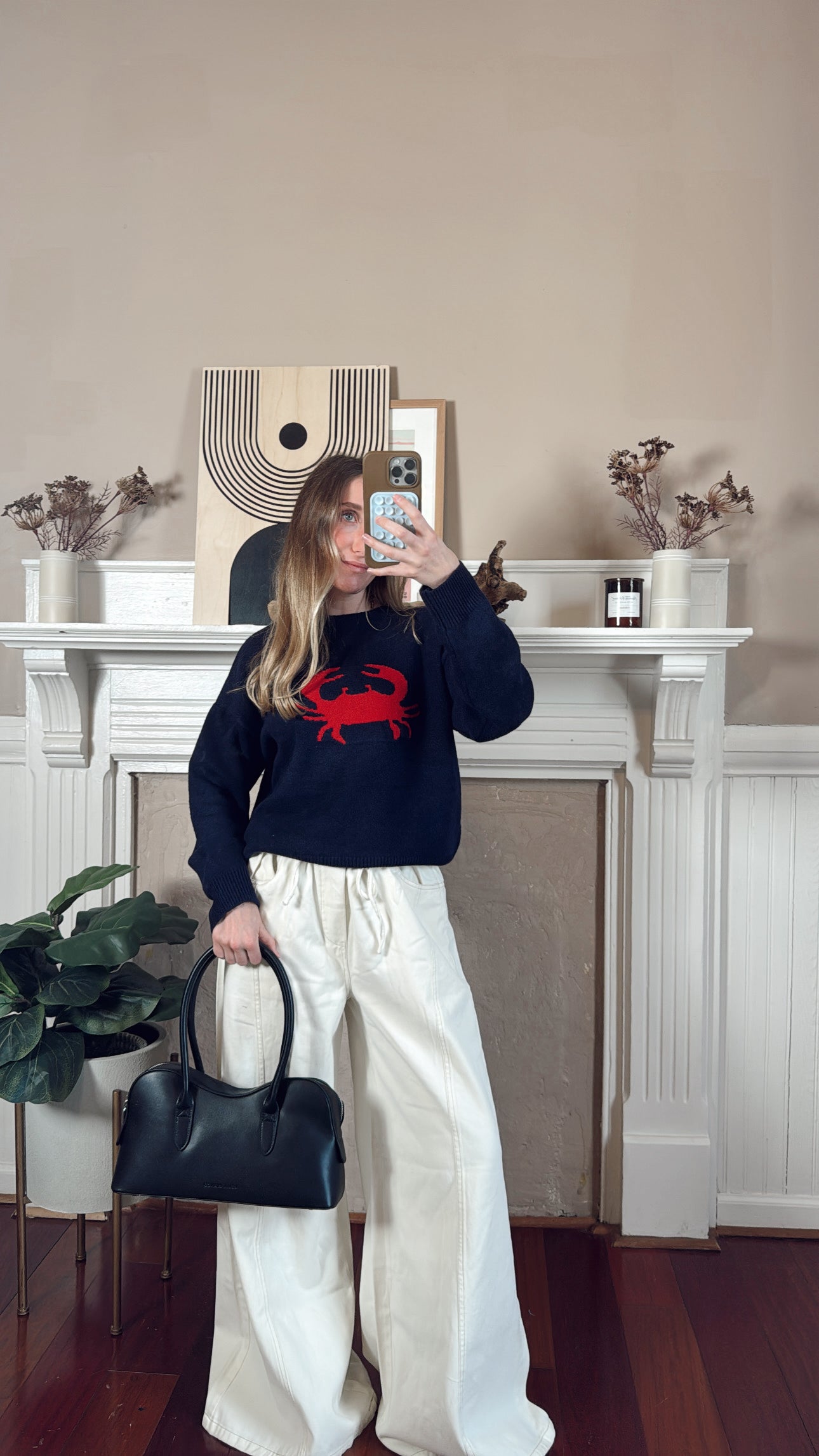 Crab Knit Sweater - Navy