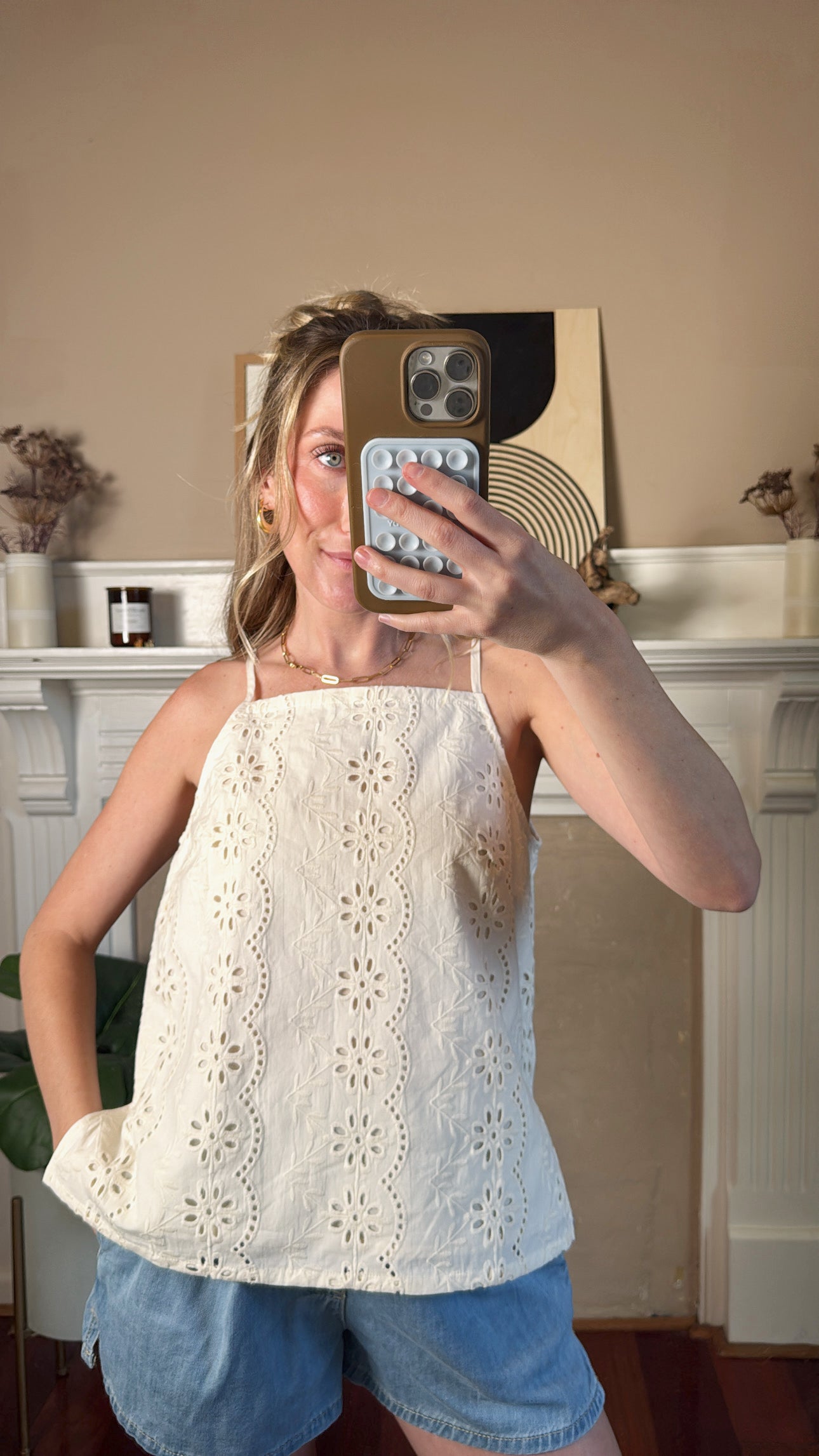 Eyelet Lace Sleeveless Top