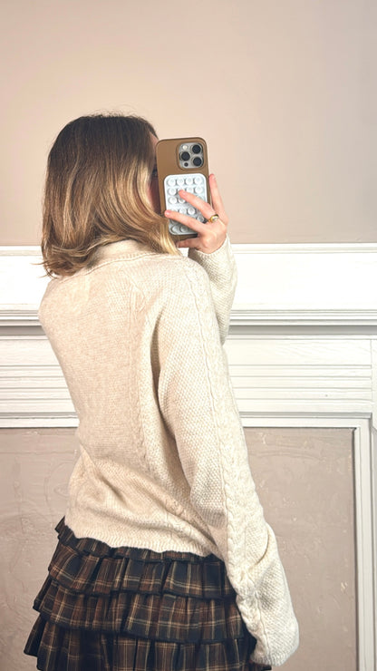 Floral Cable Knit Cardigan