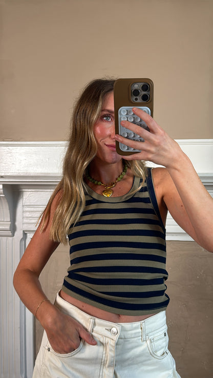 Mia Striped Ribbed Tank