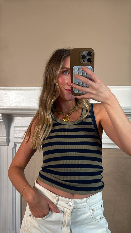 Mia Striped Ribbed Tank