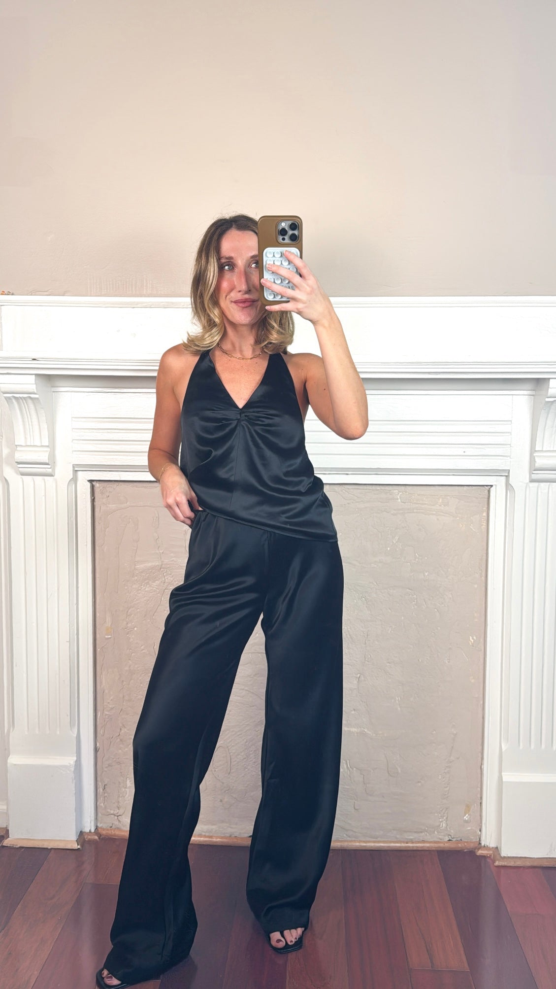 Billie Satin Halter Neck Top and Pants Set