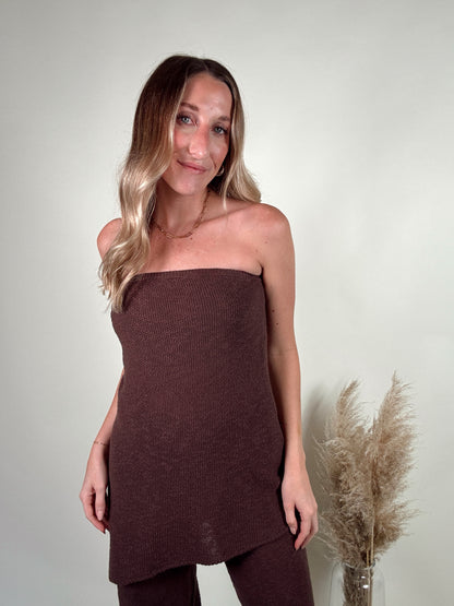 Mocha Latte Knit Top and Pants Set