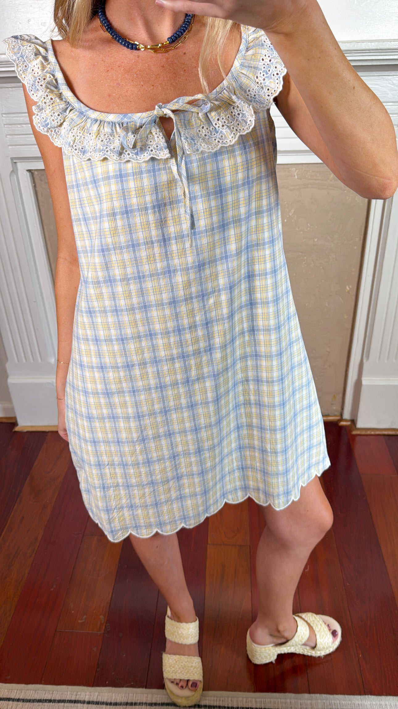 Plaid Ruffle Mini Dress