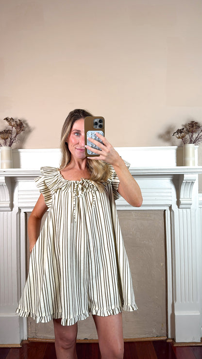 Striped Ruffled Romper