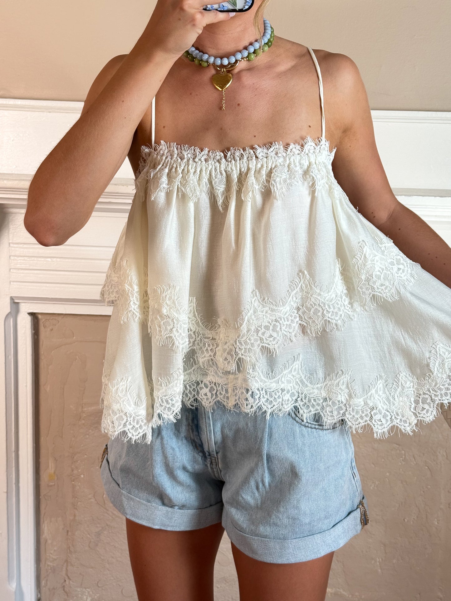 Lace Trim Cami Top
