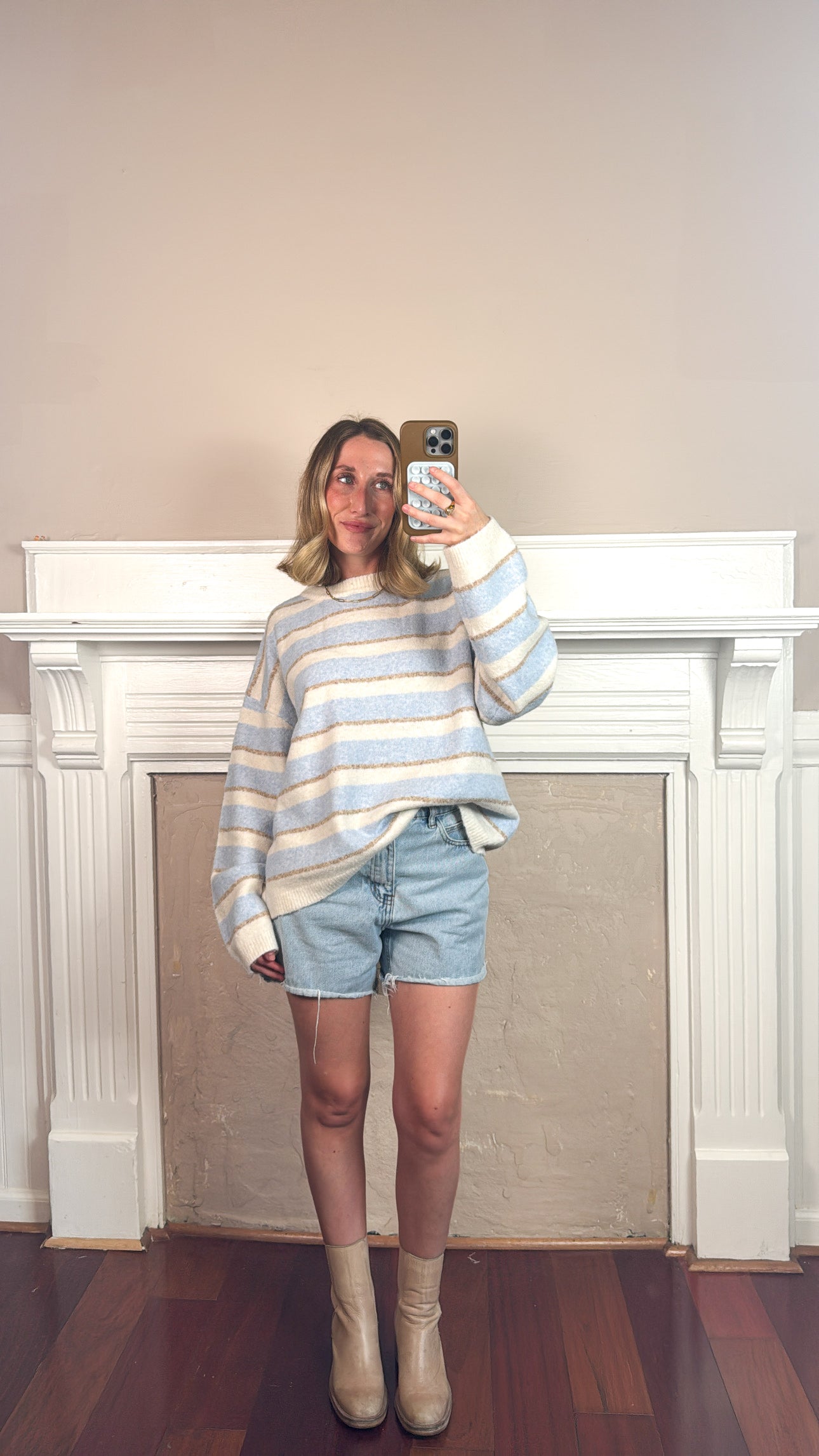 Multi Stripe Crew Neck Sweater