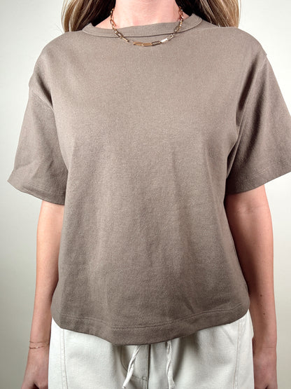 Short Sleeve Boxy Top - Olive