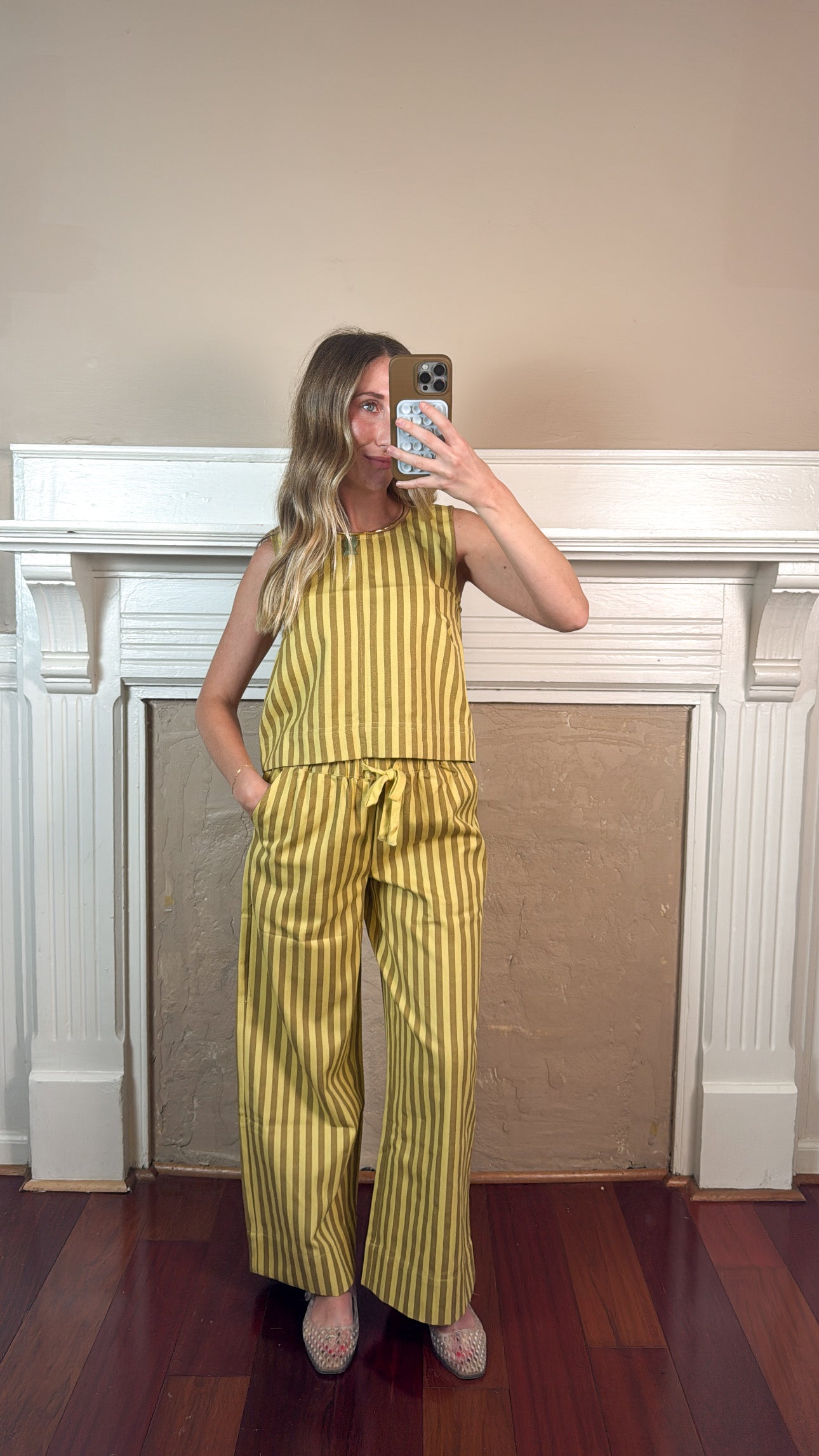 Kenny Striped Top and Pants Set - Yellow