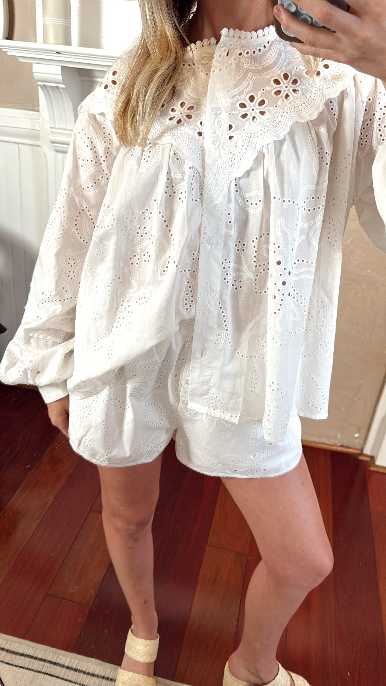 Izzy Eyelet Blouse and Shorts Set