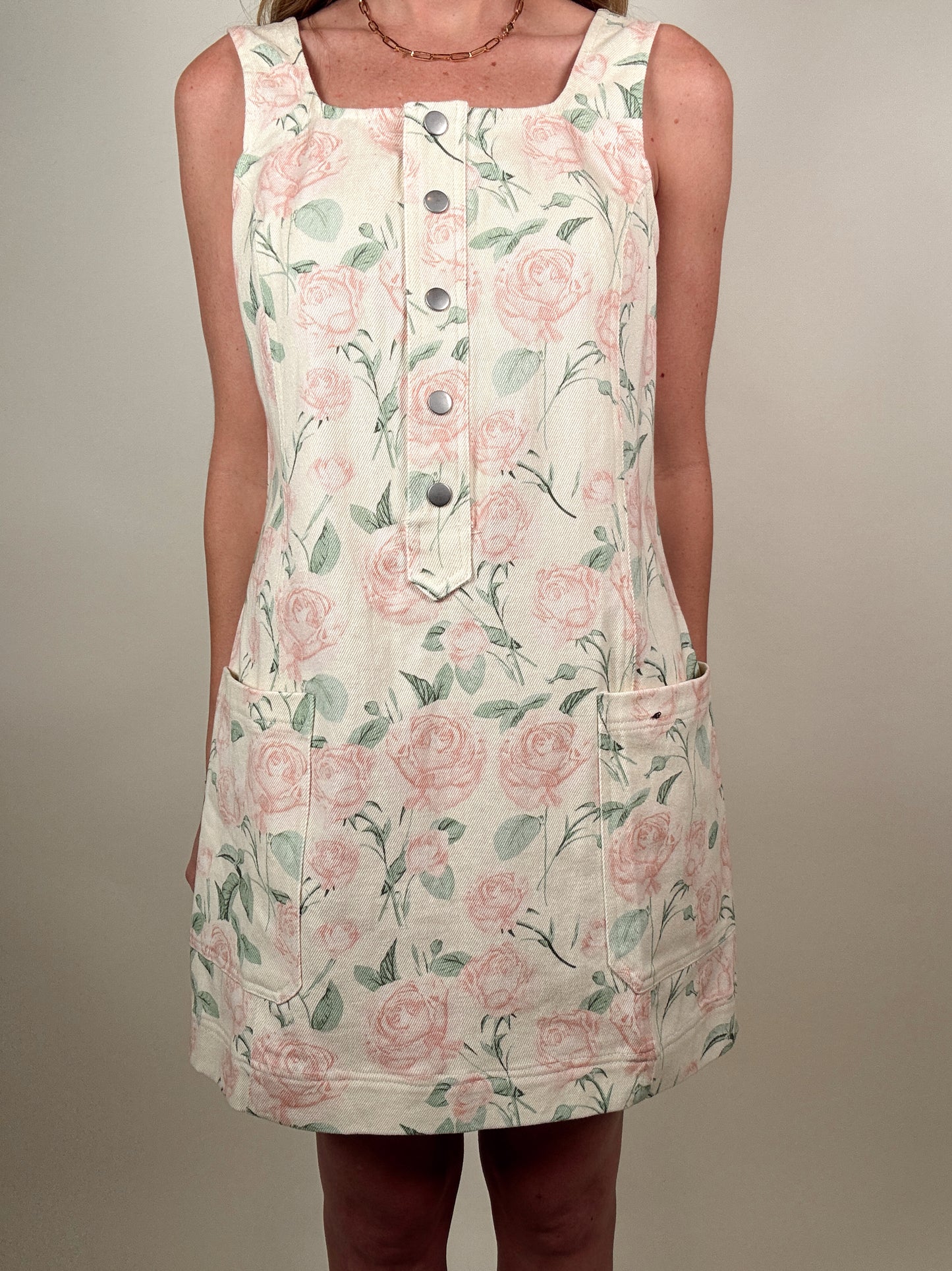 Floral Denim Mini Dress