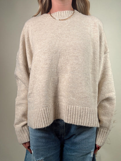 Taupe Tie Back Sweater