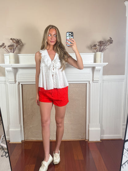 Elena Ruffle Tie Top