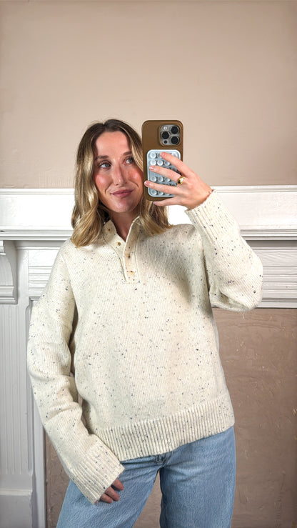 Honey Slouchy Henley Sweater