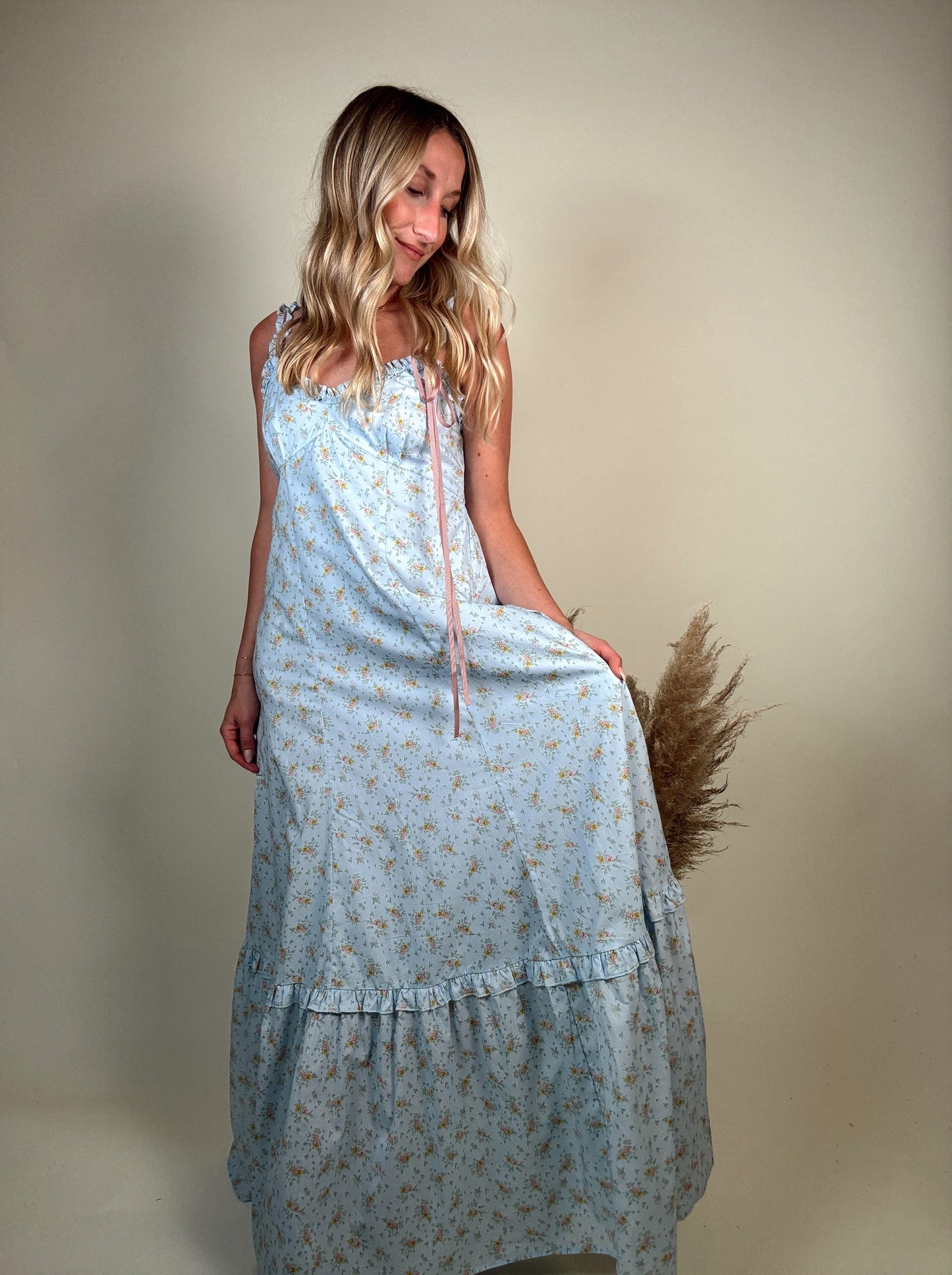 Everlasting Ruffled Maxi Dress - Blue