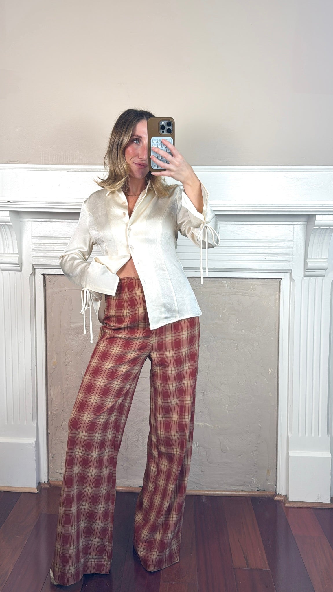 Scarlett Plaid Wide Leg Pants