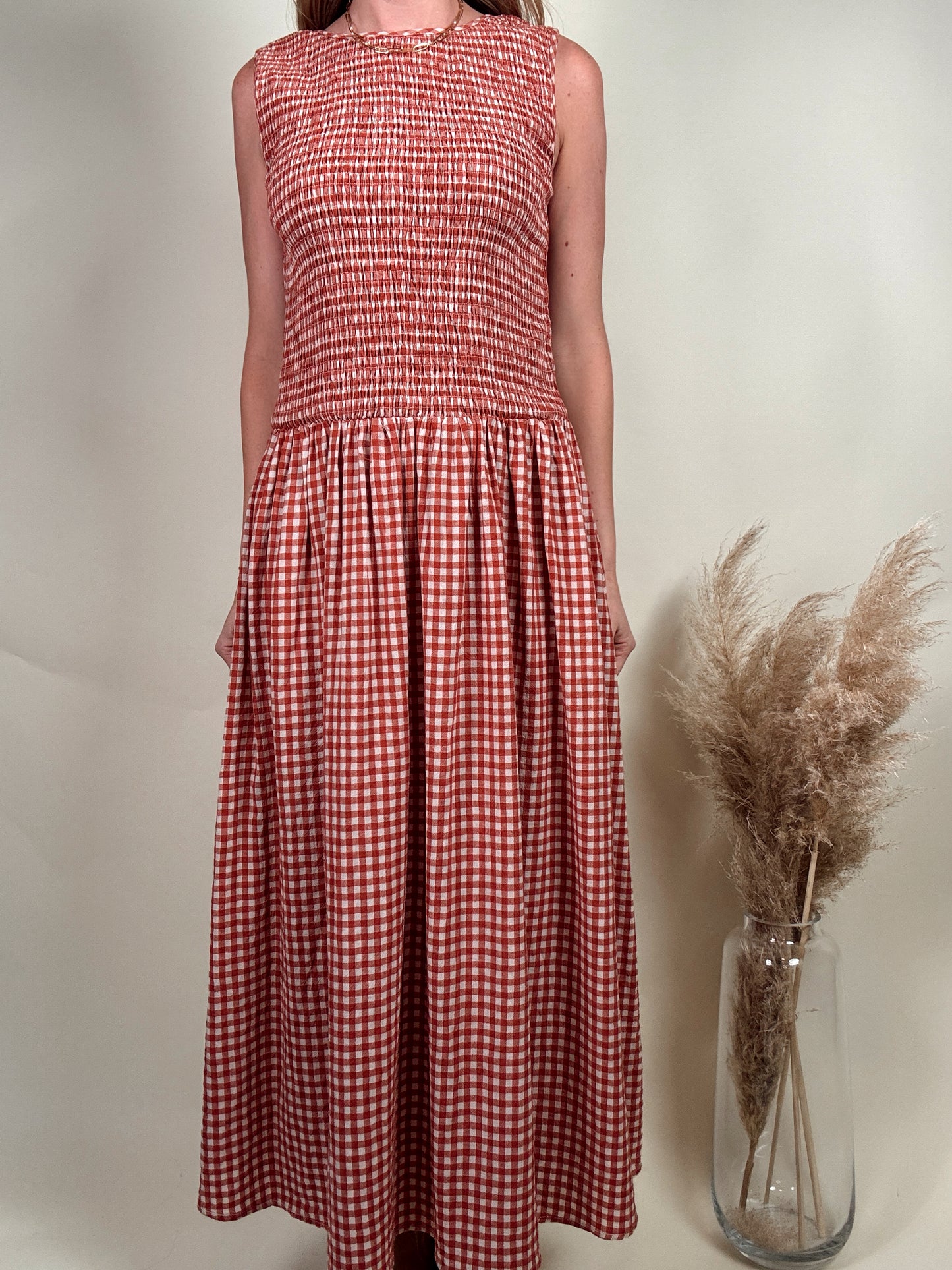 Sayler Gingham Smocked Dress
