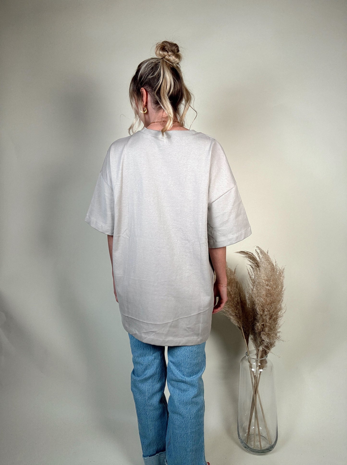 Oversized Boyfriend Cotton Tee with Pocket