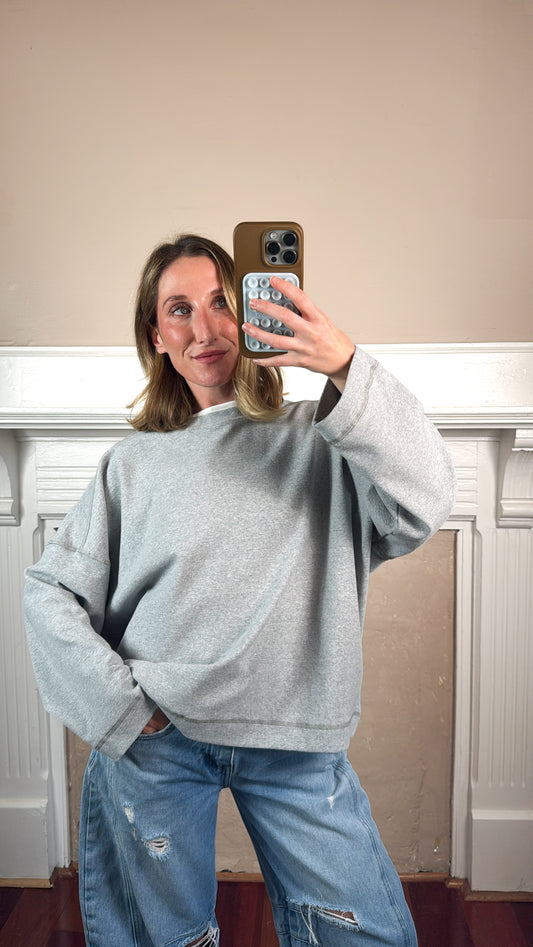 Jamie Contrast Round Neck Knit Top