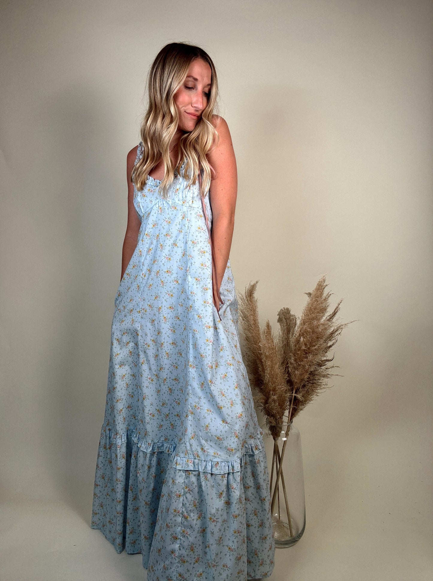 Everlasting Ruffled Maxi Dress - Blue