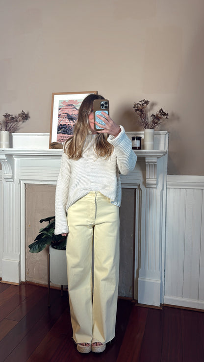 Cassie Crochet Sweater - IVORY