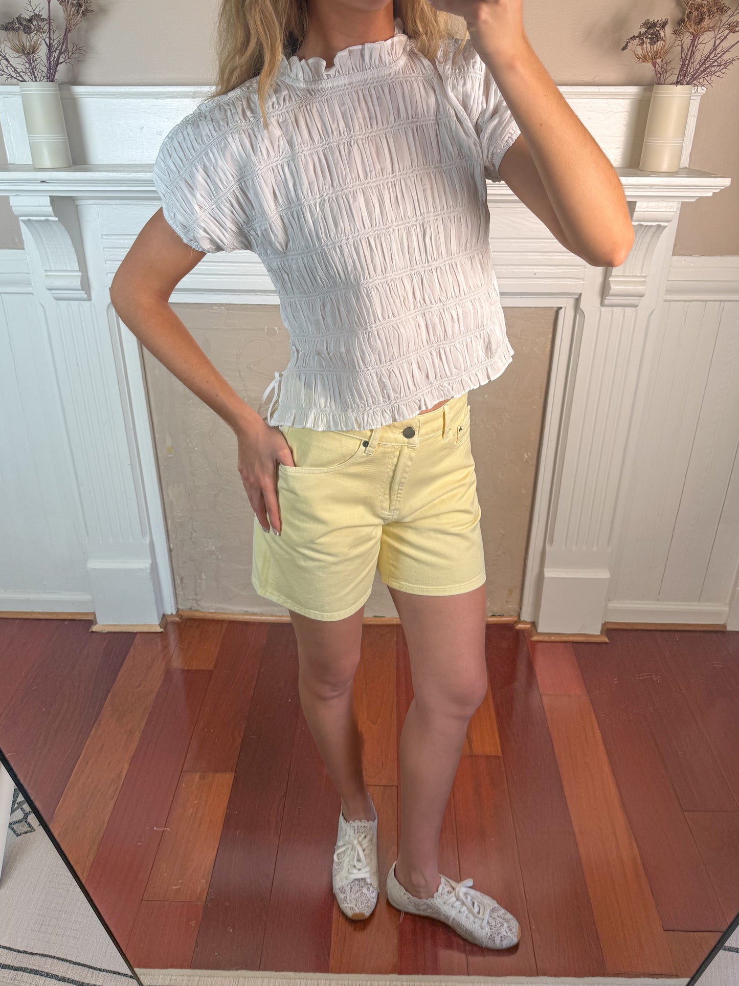 Shirring Ruffle Top