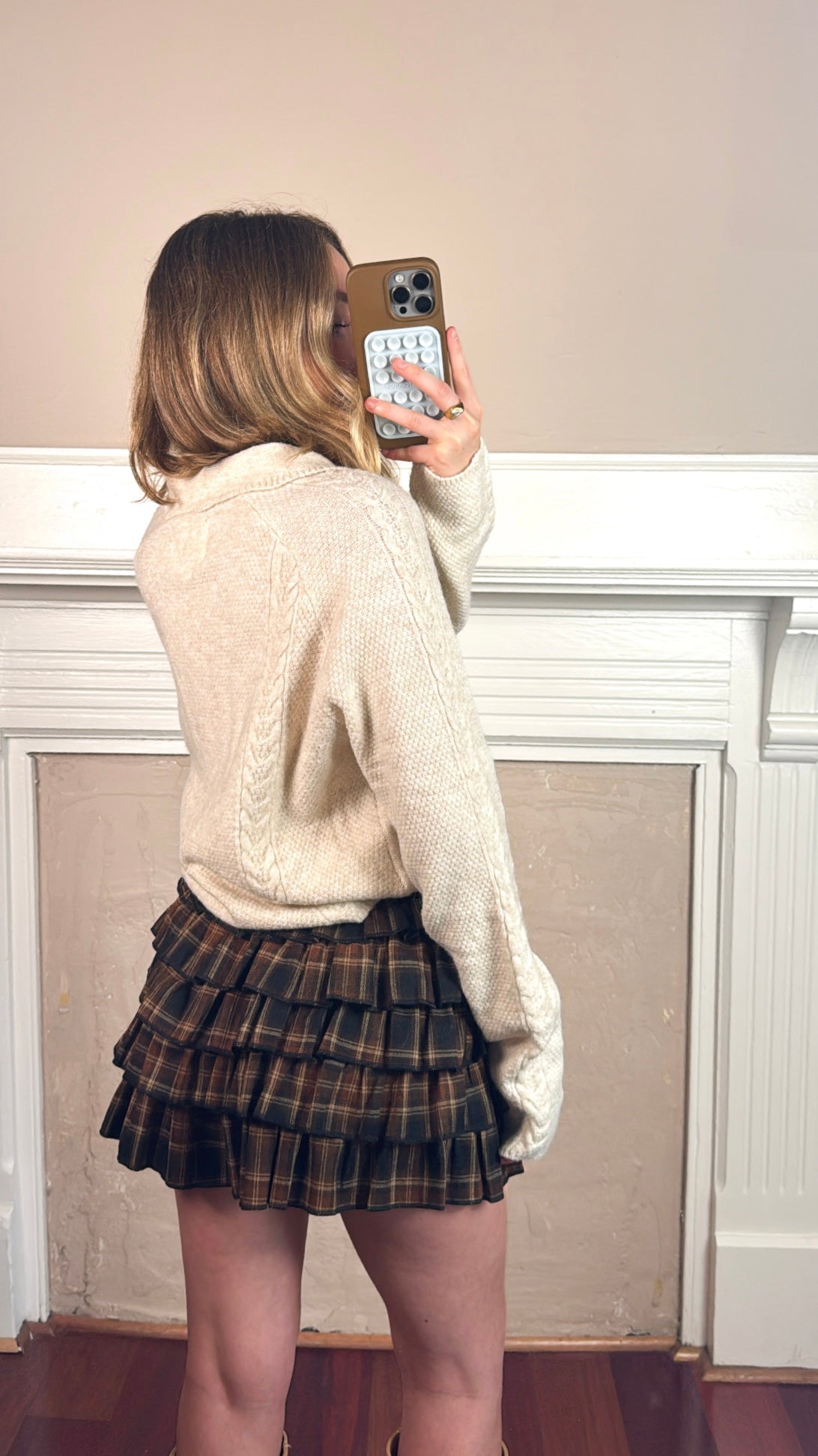 Plaid Tiered Ruffle Mini Shorts