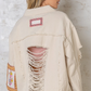 Patch Work Distressed Jacket - Dusky Sage