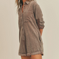 Get Like This Washed Corduroy Romper  Corduroy Romper Long Sleeves  Buttons Pockets 100% Cotton Color: Washed Brown This Get Like This Washed Corduroy Romper is an ideal addition to your wardrobe. Crafted from pure corduroy, it is lightweight and breathable, ensuring comfort and style all day. This romper is perfect for fall.