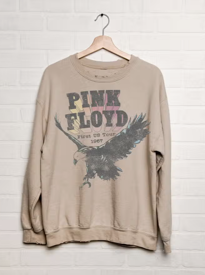 Pink Floyd Eagle Thrifted Graphic Sweatshirt  Thrifted Distressed Sweatshirts Pink Floyd Eagle 50% Cotton, 50% Polyester