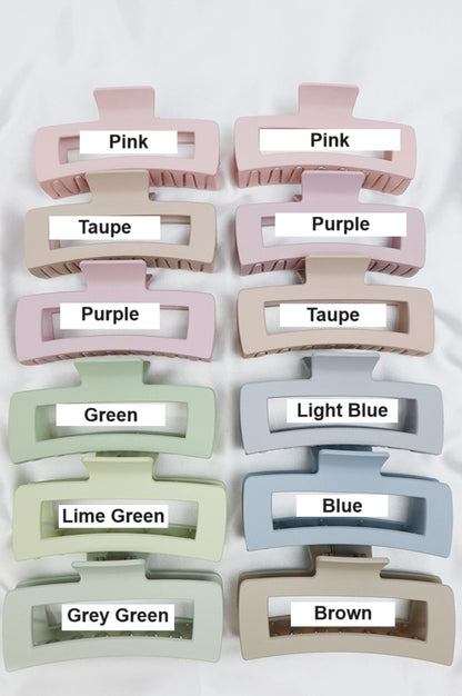 Matte Jumbo Cut Out Rectangle Hair Claw
