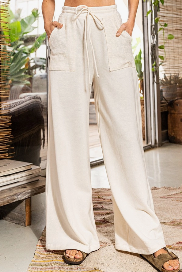 Wondering Wide Leg French Terry Pants