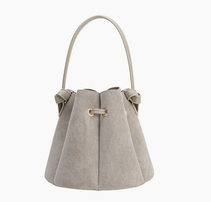 Laguna Mini Light Gray Recycled Vegan Suede Top Handle Bag