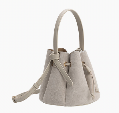 Laguna Mini Light Gray Recycled Vegan Suede Top Handle Bag