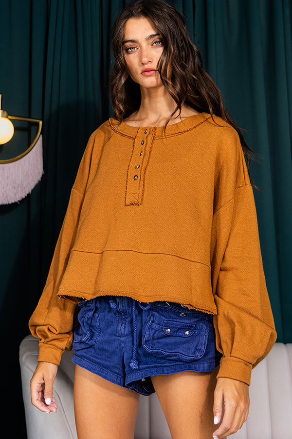 Fireside Button Up Cropped Sweater