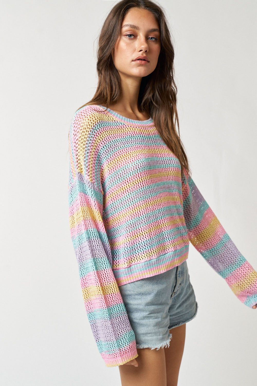 Rainbow Cover Up Sweater Top
