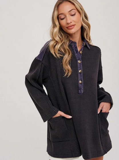 Kendra Thermal Henley Tunic