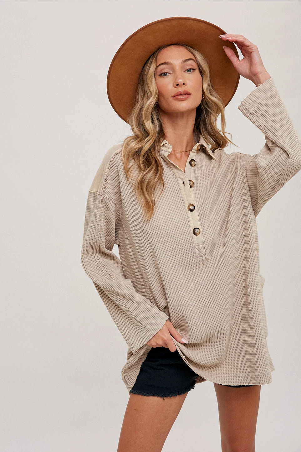Kendra Thermal Henley Tunic