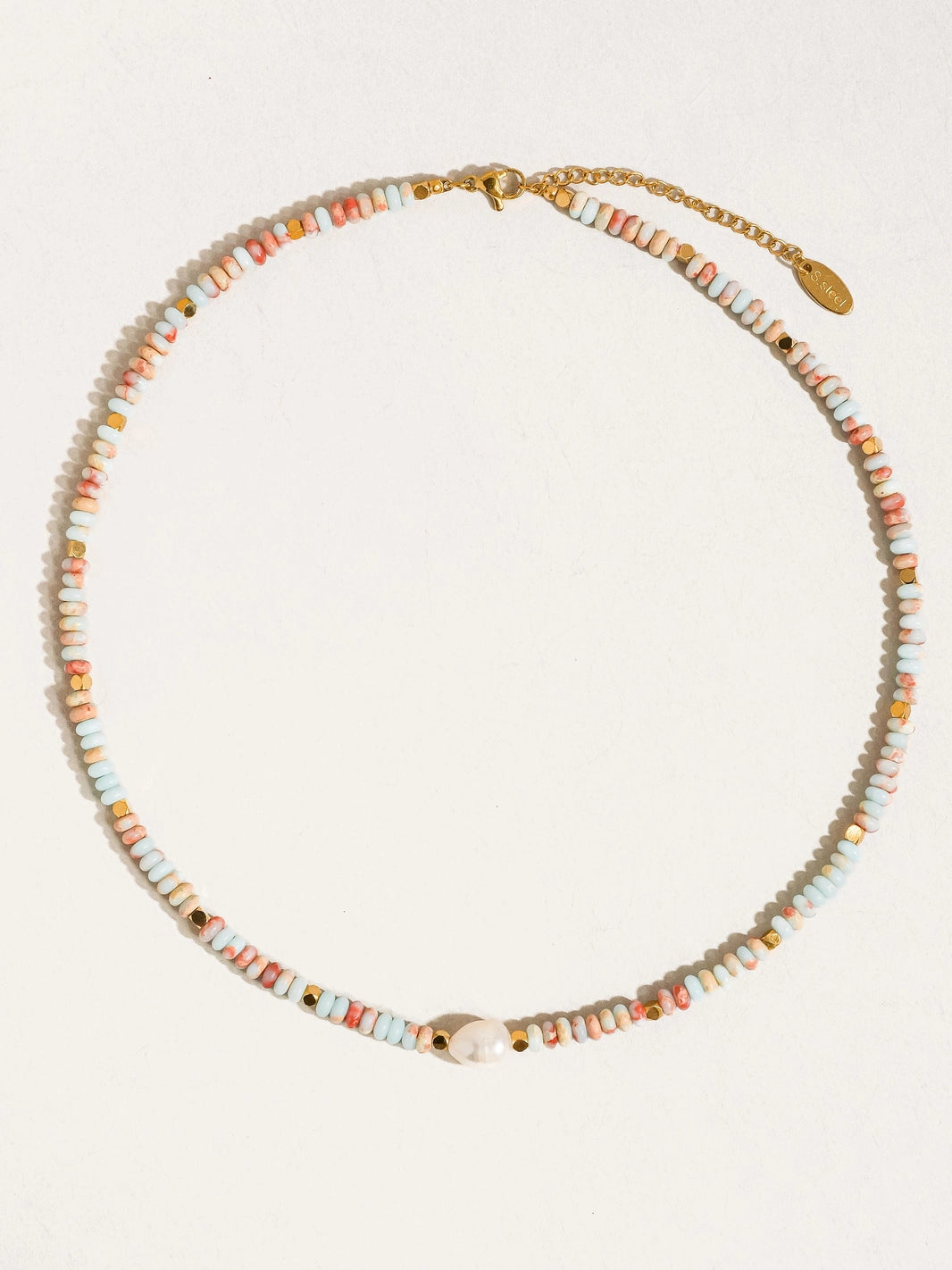 Swank Non-Tarnish Boho Beaded Pearl Necklace